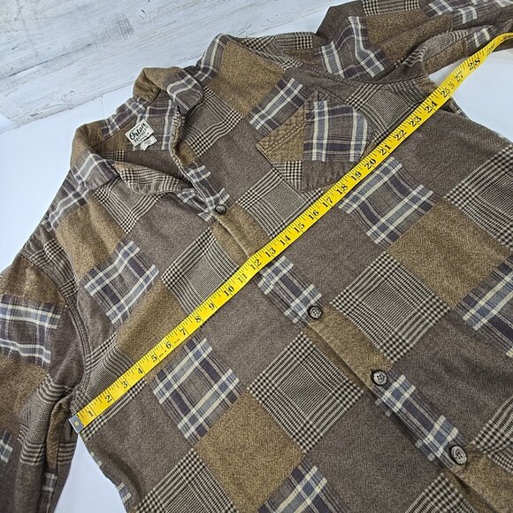 ORTON BROTHERS PATCHWORK BROWN FLANNEL SHIRT MEN'S SIZE LARGE - Picture 14 of 16